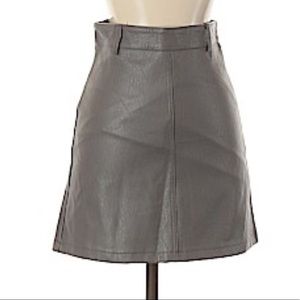 E-Lady Vegan Leather Skirt Grey NWT Retail $120